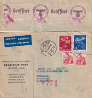 Luftpost Zensur Brief  "Fabrique D'Horlogerie Excelsior Park, St.Imier" - Goeteborg        1945 - Lettres & Documents