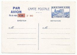 Tunisie France Entier Postal EP Carte Postale Par Avion Surchargée Neuve - Posta Aerea