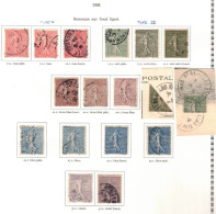 France Collection Spécialisée Oblitérée S/feuilles Semeuses-Merson Y&T N° 129-145 + GC, Types & Nuances Cote 2022 727 € - Used Stamps