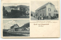 Gruss Aus WEGSHEID - Kirche, Bahnhof - Spezereihandlung Und Bäckerei Von Emanuel Naegelen - Autres & Non Classés