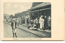 Congo Belge - KINCHASA - La Gare Au Départ D'un Courrier - Kinshasa - Leopoldville (Leopoldstadt)