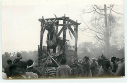 Indonésie - RPPC - Hommes Autour D'une Statue Représentant Un Taureau - Indonésie