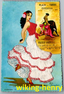 Córdoba - Flamenco Tänzerin Mit Kleid Aus Stoff Und Poster Von Stierkämpfer - Stoffkleid Bestickt - Elsi Gumier - Córdoba