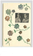 Collage De Timbre - Fleurs - Photo Royauté Belge - Stamps (pictures)