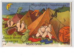 Magnifique Randonnée !! Sous La Tente Vous Verrez MALICORNE (Carte à Système) - Malicorne Sur Sarthe