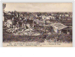 Les Ruines De La Grande Guerre CROUY Panorama Du Village - Autres & Non Classés