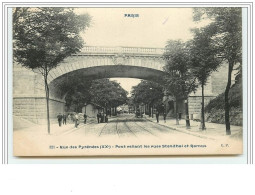 PARIS XX Rue Des Pyrénées Pont Reliant Les Rues Stendhal Et Ramus CP N°321 Ouvert à La Circulation En 1907 - District 20