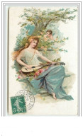 Femme Avec Une Mandoline Et Angelot - Anges