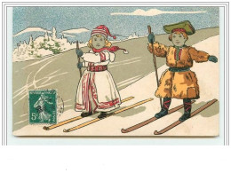 Enfants Faisant Du Ski - 1900-1949