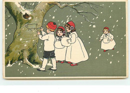 Enfants Sous La Neige, Le Garçon Gravant Un Arbre - Style Ebner, Parkinson - Otros & Sin Clasificación