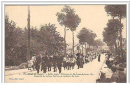 VILLENAUXE 4 Juillet 1913 Obsèques Du Capitaine-Aviateur Rey Ensemble Du Cortège Funèbre Se Rendant à La Gare - Sonstige & Ohne Zuordnung