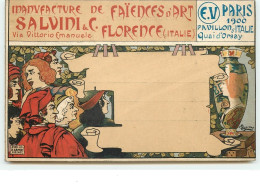 Manufacture De Faïences D'Art Salvini & C. Via Vittorio Emanuele FLORENCE - Werbepostkarten