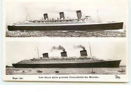 Les Deux Plus Grands Paquebots Du Monde - Queen Mary - Normandie - Steamers