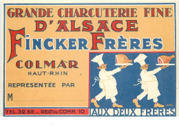 Grande Charcuterie Fine D'Alsace Fincker Frères - COLMAR - Signée Hansi - Publicidad