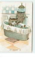 Un Chat Dans Un Bain, Un Autre Sous La Douche - Le Bain 3 - Katten