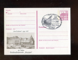 "BUNDESREPUBLIK DEUTSCHLAND" 1987, Postkarte Mit Privatem Zudruck Und SSt. "BAD ORB" (R2099) - Cartoline Private - Usati