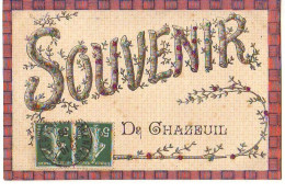 Souvenir De CHAZEUIL - Carte à Paillettes - Altri & Non Classificati