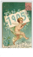 Carte Gaufrée - Bonne Année - Angelot - 1905 - Nouvel An