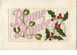 Carte Brodée - Bonne Année - Fer à Cheval - Embroidered