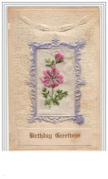 Carte Brodée - Birthday Greetings - Embroidered