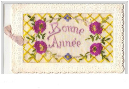 Carte Brodée - Bonne Année - Embroidered