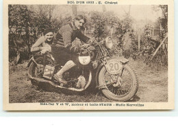 Bol D'Or 1932 - E. Chéret - Side-Car V Et W, Moteur Et Boite Staub - Huile Kervoline - Motos
