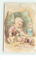 Chromo Gail Borden Eagle Brand - Condensed Milk - Bébé Dormant Avec Un Chiot - Autres & Non Classés