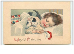 A Joyful Christmas - Enfant Dormant Avec Un Chiot - Other & Unclassified