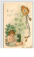 A Happy New Year - Enfant Dormant Près D'une Bouteille De Champagne - Neujahr