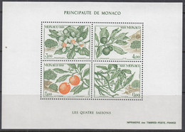 MONACO  Block 52, Postfrisch **, Die Vier Jahreszeiten: Orangenbaum, 1991 - Bloques