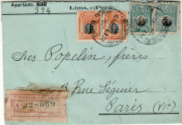 PERU 1920  R - LETTER SENT  FROM LIMA TO PARIS - Peru