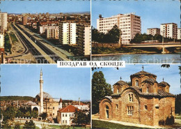 72137567 Skopje Skoplje Teilansichten Hochhaus Saeule Kirche Skopje Skoplje - Macédoine Du Nord