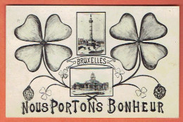 0J - Nous Portons Bonheur Bruxelles 1913 Vers Ecaussinnes - Feste, Eventi