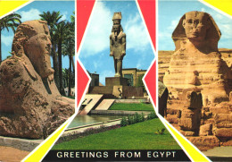 MULTIPLE VIEWS, ARCHITECTURE, STATUE, EGYPT, POSTCARD - Andere & Zonder Classificatie