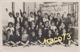 CLASSE DELLA III ELEMENTARE IN SALUTO FASCISTA - Palermo Anni '30  _ Cartolina Fotografica - Gruppi Di Bambini & Famiglie