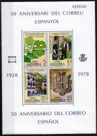 HB Andorra Año 1978 Yvert Nr. 01 Nueva Aniversario Del Correo Español - Angra