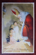 Cpa Vive Saint Nicolas - Chat Noir - Nikolaus