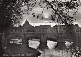 CARTOLINA  C17 ROMA,LAZIO-TRAMONTO SUL TEVERE-STORIA,MEMORIA,CULTURA,IMPERO ROMANO,BELLA ITALIA,VIAGGIATA 1960 - Fiume Tevere