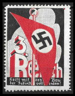 GERMANY THIRD 3RD REICH NAZI ORIGINAL CINDERELLA PROPAGANDA VIGNETTE "BAUERERWACHE ES GEHT UM HAUS U HOF" EXTRA RARE RRR - Militaria