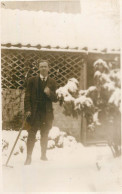 Real Photo Postcard Place To Identify Elegant Man Winter - To Identify