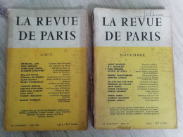 La Revue De ParisAoût Et Novembre 1955 Lot Indissociable  Regardez Bien Les Photos - Historia