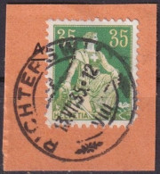 Helvetia Mit Schwert 111z, 35 Rp.hellgrün/gelb  RICHTERSWIL       1935 - Oblitérés