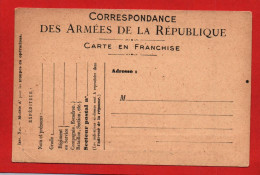 (RECTO / VERSO) CARTE CORRESPONDANCE DES ARMEES DE LA REPUBLIQUE - CARTE NON VOYAGEE - PLI ANGLE BAS A GAUCHE - Lettres & Documents