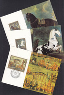 LIECHTENSTEIN  MK 4, 717-719, 3 Maximumkarten, Gemälde, 1978, Pferde - Maximumkaarten