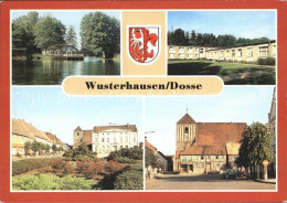 72136013 Wusterhausen Dosse Anglerheim Ferienheim Marktplatz Stadtkirche Wappen  - Autres & Non Classés