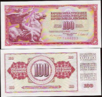 JUGOSLAWIEN - YUGOSLAVIA - 100 DINARA  04.XI 1981 - NÚMERO: CF 1488300  - S / C - UNZ. - UNC. - Yugoslavia