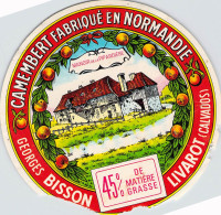 ALIMENTATION ETIQUETTES FROMAGE CAMEMBERT GEORGES BISSON MANOIR DE LA RIPARDIERE - Quesos