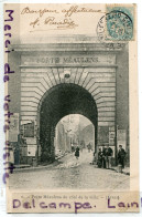 - 2 - ARRAS -( P; De Calais ), Porte MEAULENS Du Côté De La Ville, Animation, Affiches, écrite, 1905, TBE, Scans. - Arras