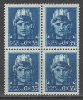 ITALIA 1930 - Imperiale 35 C. ** - Quartina - Ungebraucht