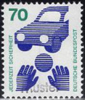 GERMANY(1973) Ball Rolling In Front Of Car. MUSTER (specimen) Overprint. Accident Prevention. Scott No 1082. - Andere & Zonder Classificatie